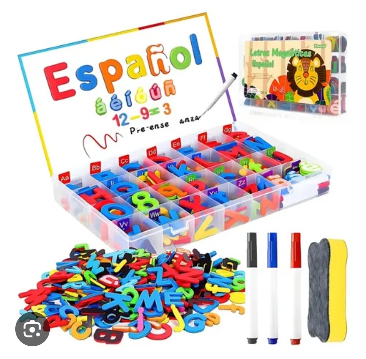 Pizarra con letras Imantadas de 300 piezas(3,4,5,6,7)
