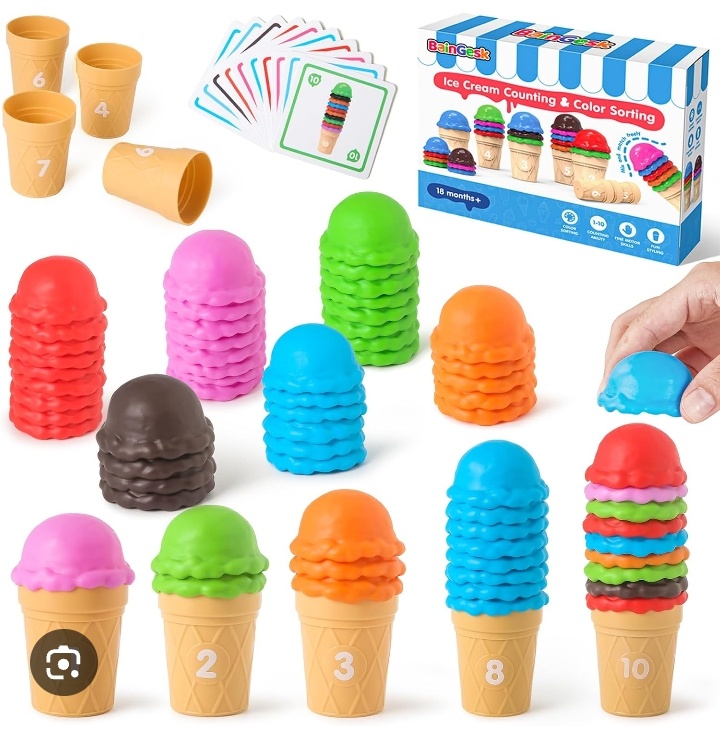Juego de helados números (3,4,5,6,7años )