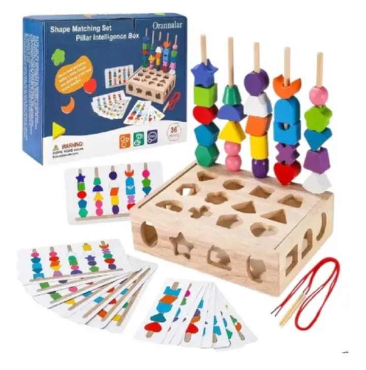 Juego de encaje , enhebrado y concentración (2,3,4,5,6,)