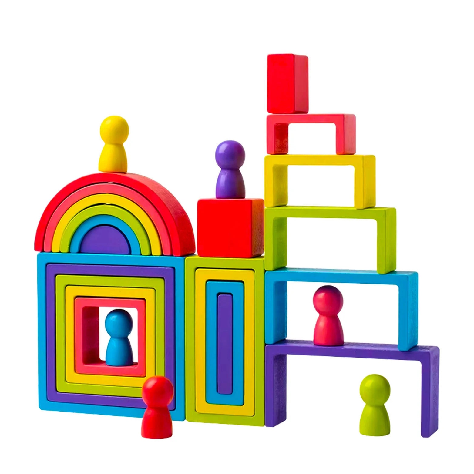 Bloques de arcoiris(2,3,4,5,6, años)