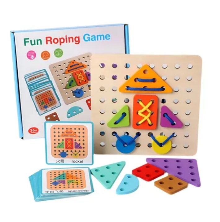 Juego de enhebrado con patrones (2,3,4,5,6,7años)