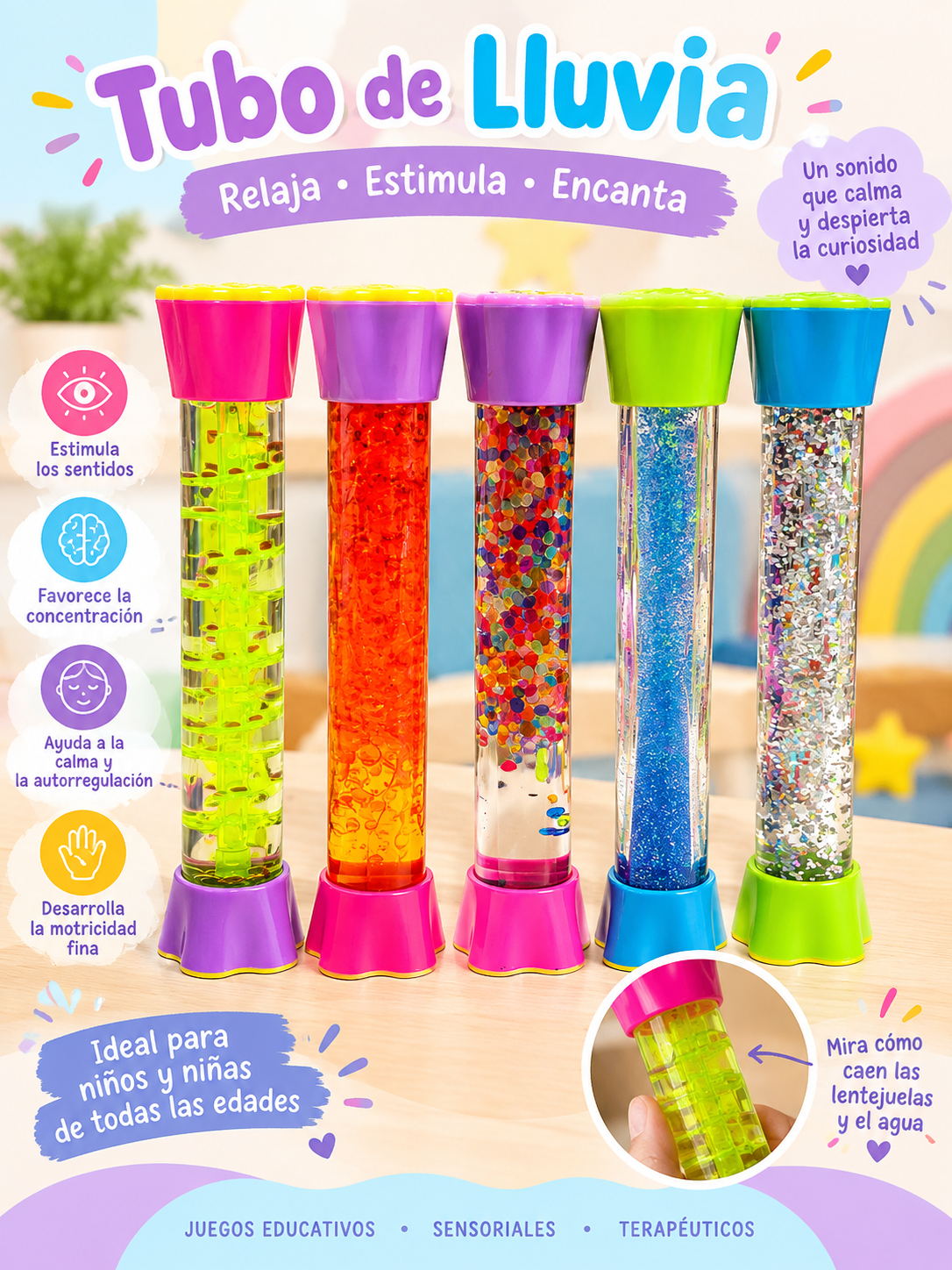 Botellas de la  calma tubular 