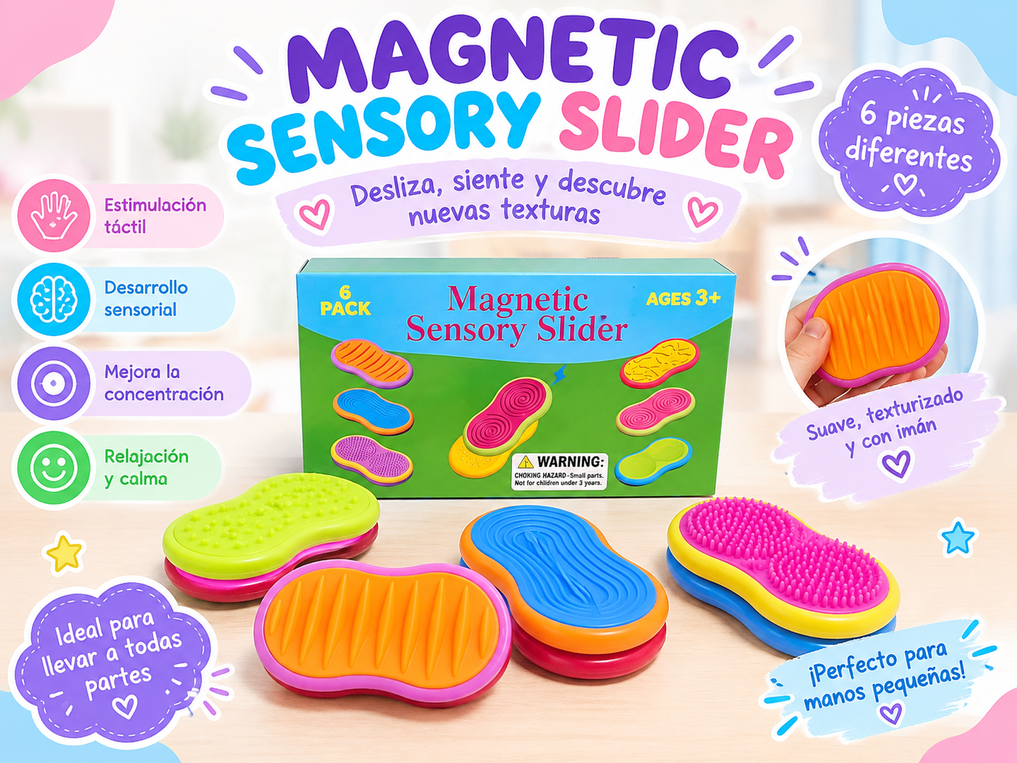 Magnético sensorial para manos 