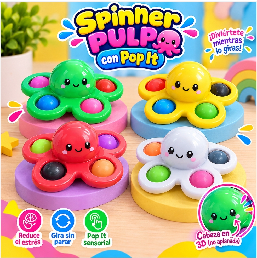Pulpo spinner con pop it