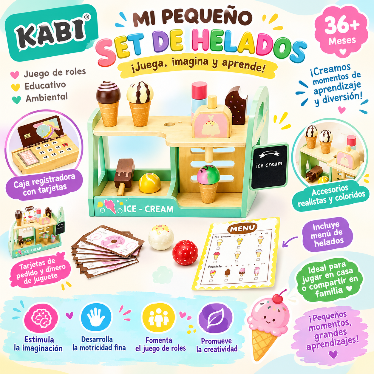 Set de helados montessori 